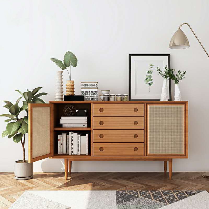 Sala da pranzo armadio in stile moderno 4 cassetto a 2 porte in pino