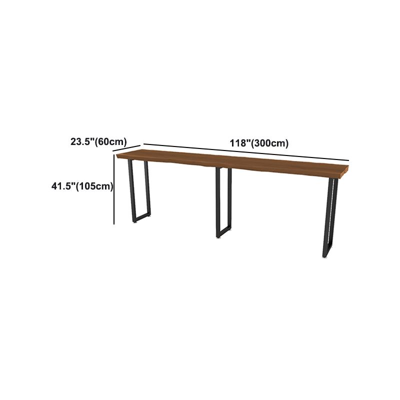 Modern Wood and Metal Bistro Accent Dining Table Sled Indoor Patio Bar Table Clearhalo 'Bar Furniture' 'Bar Tables' 'bar_tables' 'furn' 'furn_bar_tables' 'Furniture' 'furniture_bar_tables' 'Kitchen & Dining Furniture' 1200x1200_70dd2fbb-3cd8-4510-8221-4448105d82dd