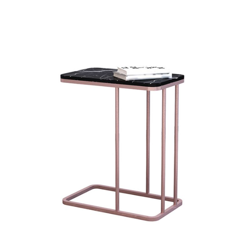 Mid-Century Modern Stone End Table 23.62" H Rectangular Frame Side Table Clearhalo 'Coffee & Accent Tables' 'End & Side Tables' 'end_side_table' 'end_side_tables' 'furn' 'furn_end_side_tables' 'Furniture' 'furniture_end_side_table' 'Living Room Furniture' 1200x1200_70ddacf7-56cf-4310-bc13-8f082c340674