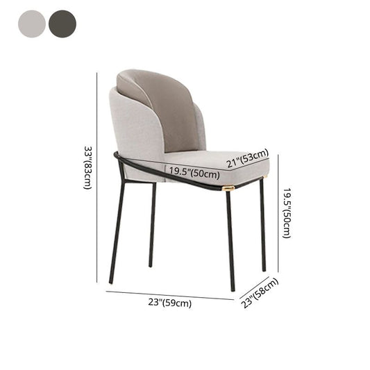 Industrial Metal Dining Chairs Armless Linen Fabric Dining Chair for Home Use (Set of 2) Clearhalo ' kitchen&dining_furn' 'Dining Chairs' 'Dining Tables & Seating' 'dining_chair' 'furn' 'furn_dining_chair' 'Furniture' 'furniture_dining_chair' 'Kitchen & Dining Furniture' 'kitchen' 1200x1200_70dde77c-17d3-4d9b-9f10-91152e5f9af8