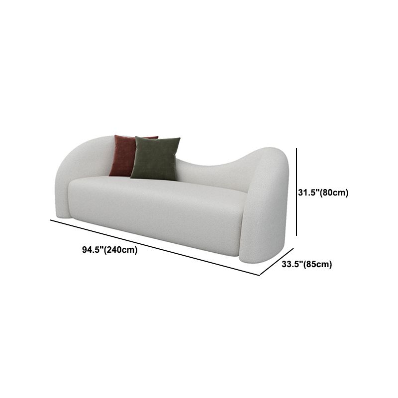 Modern Style Curved Sofa with Pillows Sloped Armed Sofa in White Clearhalo 'furn' 'furn_sofas' 'Furniture' 'Living Room Furniture' 'Sofa' 'sofas' 1200x1200_70de964b-df3d-43a4-b594-efb823b24f4e