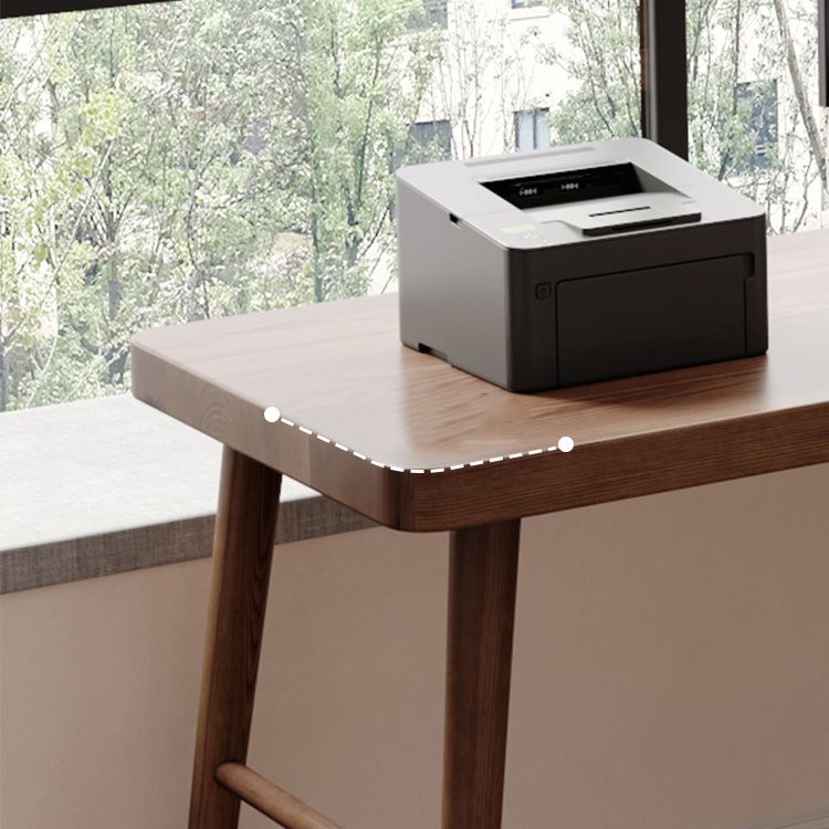 Zeitgenössischer Büroschreibtisch Massivholz H-Form Basisschreibtisch, 29,25 Zoll H