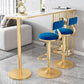 Glam Liftable Backrest Counter Stool Iron Cafe Bar Stool with Velvet Cushion and Pedal Clearhalo 'Bar Furniture' 'Bar Stools' 'bar_stools' 'furn' 'furn_bar_stools' 'Furniture' 'furniture_bar_stools' 'Kitchen & Dining Furniture' 1200x1200_70df50e0-d917-4424-9ce8-851eab8782a0