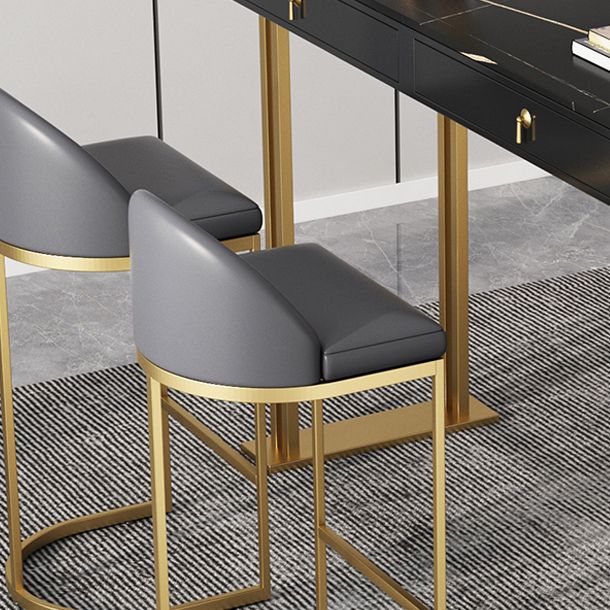 Marble Bistro Bar Table with Rectangle Table Top Double Pedestal Table Clearhalo 'Bar Furniture' 'Bar Tables' 'bar_tables' 'furn' 'furn_bar_tables' 'Furniture' 'Kitchen & Dining Furniture' 1200x1200_70dfb943-fc3d-4627-b6dd-cccf75f4d46d