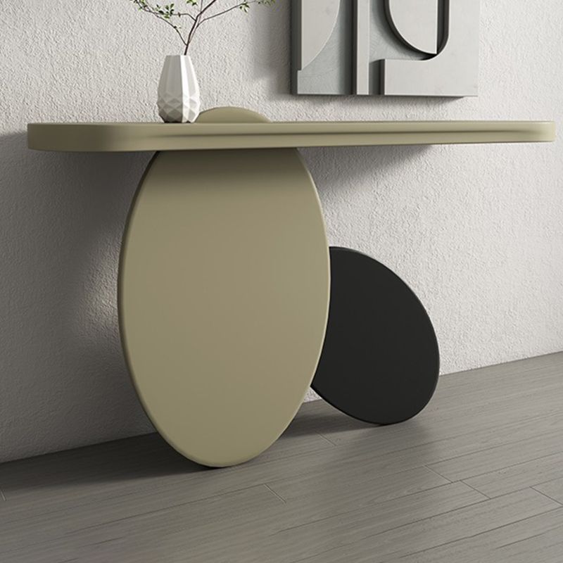 Oval Shape Contemporary Console Table Wood Console Sofa Table