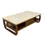 Rectangular Single Storage Coffee Cocktail Table with Marble Top