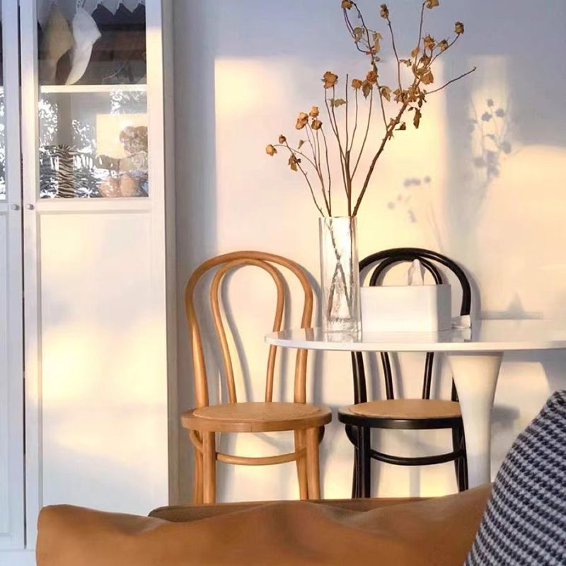 Tropical Style Wood Dining Armless Chair Rattan Patio Dining Side Chair Clearhalo ' kitchen&dining_furn' 'Dining Chairs' 'Dining Tables & Seating' 'dining_chair' 'furn' 'furn_dining_chair' 'Furniture' 'furniture_dining_chair' 'Kitchen & Dining Furniture' 'kitchen' 1200x1200_70e0ef26-682a-4cf4-8f4c-47ed93af37be