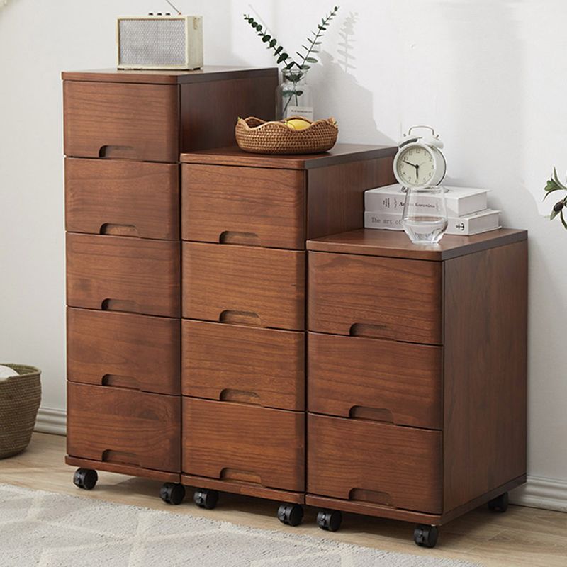 White and Brown Wooden Lingerie Chest Vertical Storage Chest Dresser with Wheels Clearhalo 'Bedroom Furniture' 'Dressers & Chests' 'dressers_chests' 'furn' 'furn_dressers_chests' 'Furniture' 1200x1200_70e21526-b53f-42af-861e-e27b2961c028