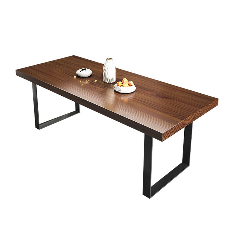 Rectangular Wood Dining Set for Kitchen 1/2/5 Pcs Industrial Brown Dinette Set Clearhalo 'Dining Room Sets' 'Dining Tables & Seating' 'dining_room_set' 'furn' 'furn_dining_room_set' 'Furniture' 'Kitchen & Dining Furniture' 1200x1200_70e4d3f1-c825-453a-9640-bcb35717453a