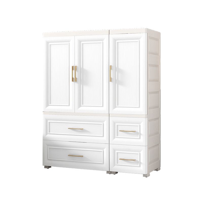 White Plastic Contemporary Storage Cabinet Interior Cabinet for Bedroom