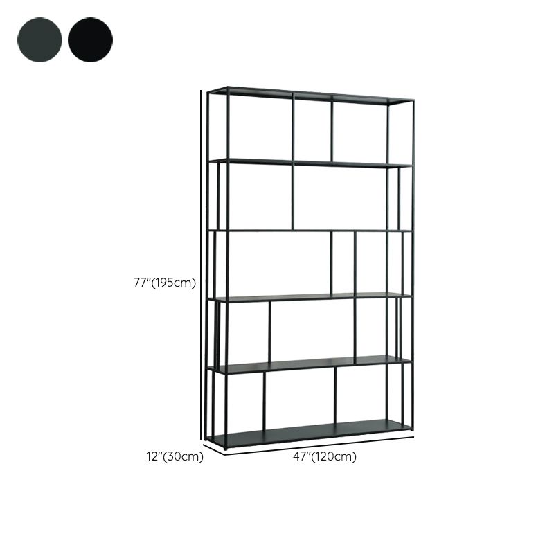 Modern Style Open Back Bookshelf Standard Metal Bookcase with Shelves Clearhalo 'Bookcases' 'furn' 'furn_bookcases' 'Furniture' 'Office Furniture' 1200x1200_70e69d9a-d129-4af2-9f47-61a963e9c059