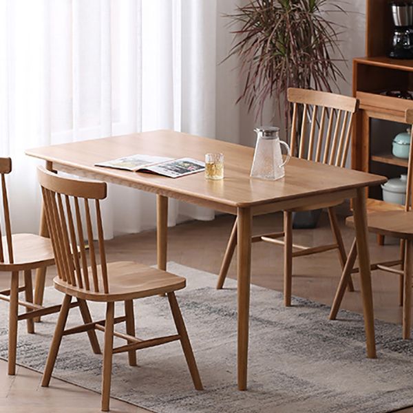 Solid Wood Modern Dining Table Brown Rectangle Table with 4 Legs for Home Use Clearhalo ' dining_table' 'Dining Tables & Seating' 'Dining Tables' 'Furniture' 'furniture_dining_table' 'Kitchen & Dining Furniture' 'kitchen&dining_furn' 'kitchen' 'kitchen_dining_table' 1200x1200_70e6fde5-cd8c-4433-b080-552bd2383465