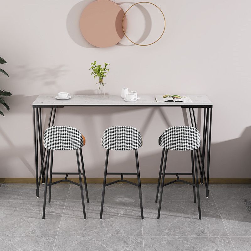 長方形パブテーブルグラム人造大理石トップバーテーブルカフェと休憩室用