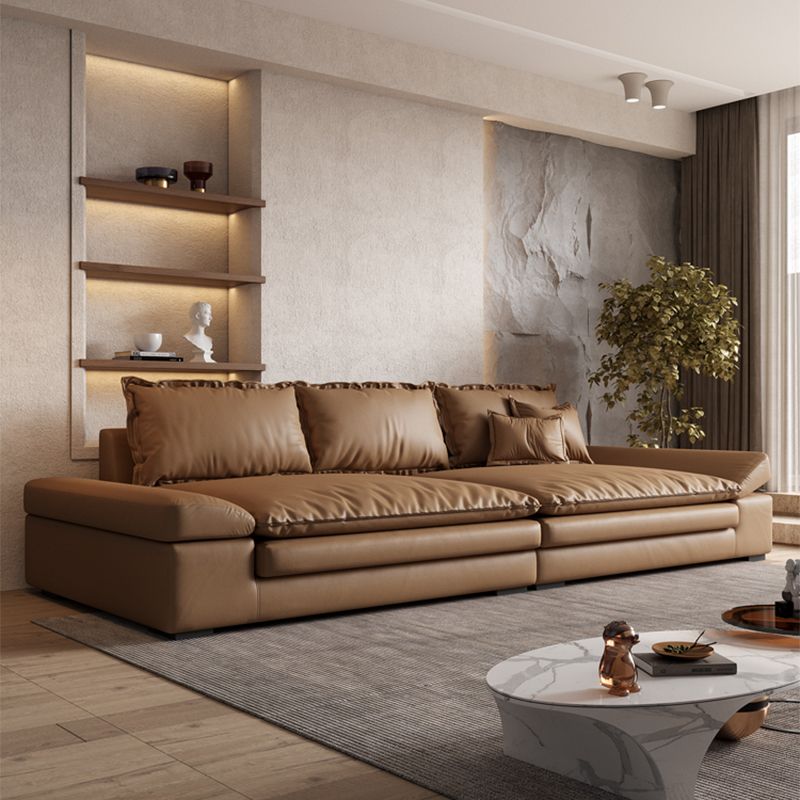 Cuscini marroni scuri contemporanei sedute a braccio quadrato standard