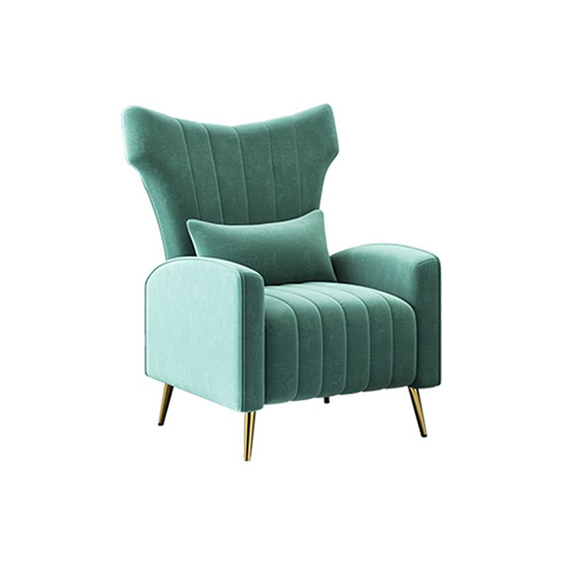 27.26 "L x 34.15" W x 40,94 "H Velvet Wingback -stoel, moderne hellende wapenstoel
