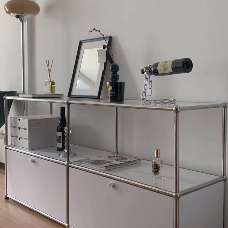 Sidebordo in acciaio inossidabile in stile moderno Sideboard bianca per soggiorno