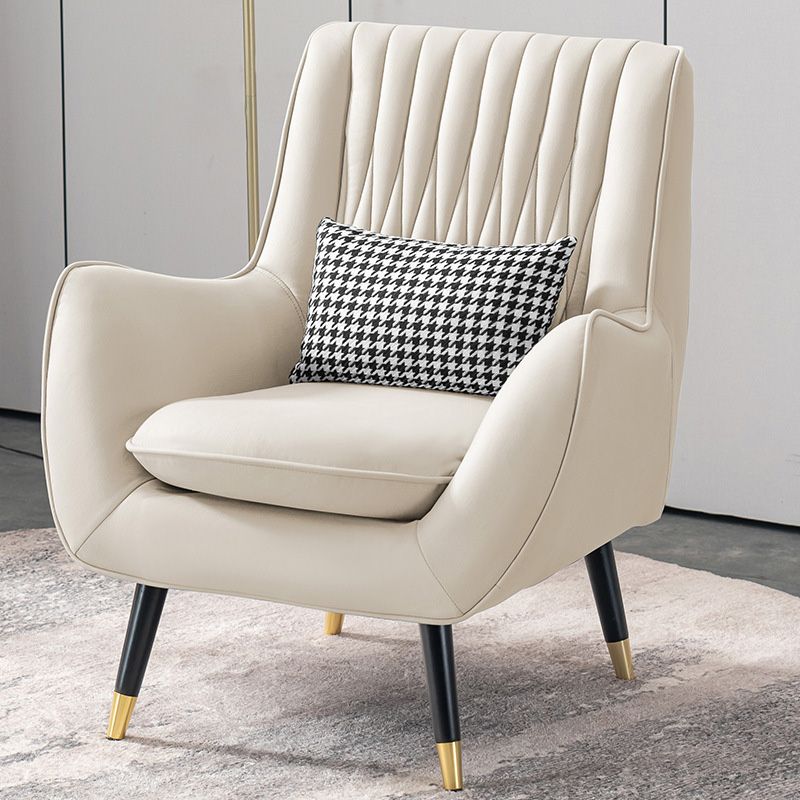 Modern Faux Leather 31.5"Wide Armchair with Basic Four Legs for Bedroom Clearhalo 'Accent Chairs' 'accent_chairs' 'Chairs & Seating' 'furn' 'furn_accent_chairs' 'Furniture' 'furniture_accent_chairs' 'Living Room Furniture' 1200x1200_70e9fa6f-474b-4573-91bb-d12f12f65452