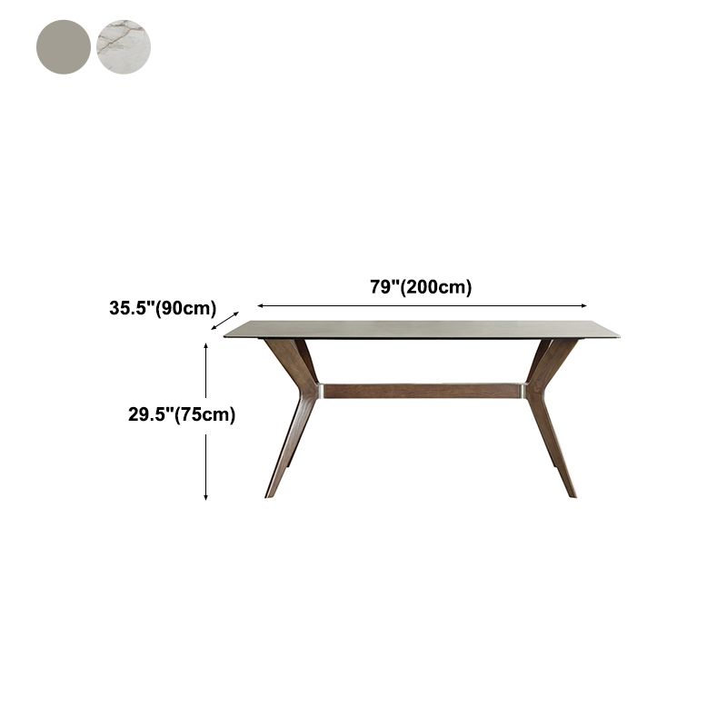 Medieval Modern Sintered Stone Top Dining Table Rectangle Kitchen Table with 4 Legs Clearhalo 'Dining Tables & Seating' 'Dining Tables' 'dining_table' 'furn' 'furn_dining_table' 'Furniture' 'furniture_dining_table' 'Kitchen & Dining Furniture' 'kitchen' 'kitchen_dining_table' 1200x1200_70e9fb49-afb0-4ab2-981f-3d4e4fe5ca7d