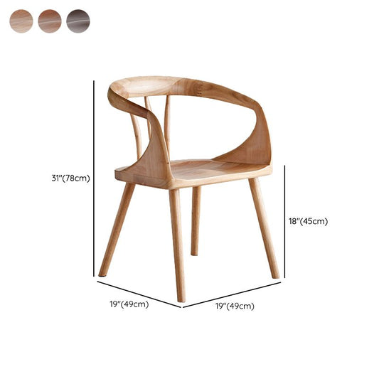 Zeitgenössischer Stil offener Rückenmaserholz -Essarmstuhl für Zuhause offen