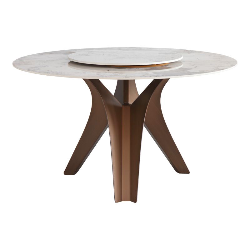 Nordic Sintered Stone Table Set of 5/7 with Rotatable Round Table Dining Set with Leather Chairs Clearhalo 'Dining Room Sets' 'Dining Tables & Seating' 'dining_room_set' 'furn' 'furn_dining_room_set' 'Furniture' 'furniture_dining_room_set' 'Kitchen & Dining Furniture' 'kitchen&dining_furn' 'kitchen' 1200x1200_70ecbacd-6de4-432c-80b4-6fdef8f67080