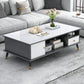 Rectangle White and Grey Modern Coffee Table with Four Legs for Living Room Clearhalo 'Coffee & Accent Tables' 'Coffee Tables' 'coffee_tables' 'furn' 'furn_coffee_tables' 'Furniture' 'furniture_coffee_tables' 'Living Room Furniture' 1200x1200_70ed2c8a-80d0-4a35-bfe2-80f7a6c65b59