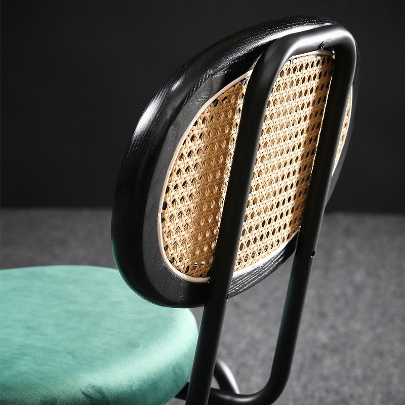 Glam Style Side Chair Upholstered Cane Back Dining Chair for Indoor Clearhalo 'Dining Chairs' 'Dining Tables & Seating' 'dining_chair' 'furn' 'furn_dining_chair' 'Furniture' 'furniture_dining_chair' 'Kitchen & Dining Furniture' 1200x1200_70ed9ccf-2de9-4650-9aeb-eb5c83e6d0e9