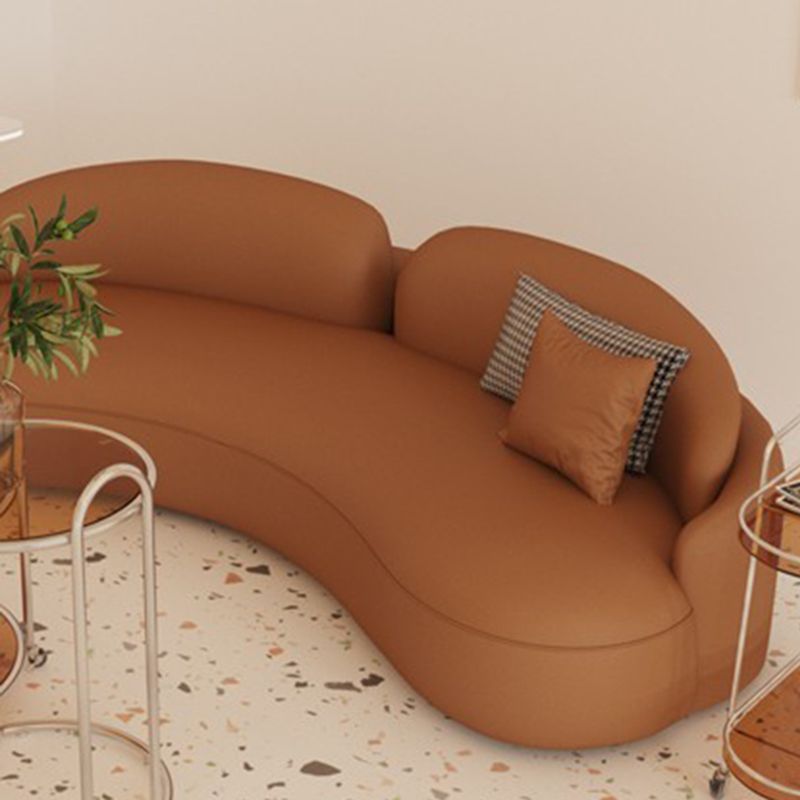 フェイクレザーリビングルーム用の現代的な湾曲したソファーアームレスソファ