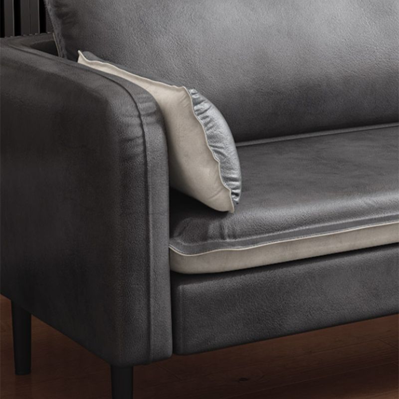 Faux Leather Cushions Sofa 3-Seat 30.7" High Square Arm Loveseat Clearhalo 'furn' 'furn_sofas' 'Furniture' 'furniture_sofas' 'kitchen' 'kitchen_sofas' 'Living Room Furniture' 'Sofa' 'sofas' 1200x1200_70f1b3af-4b09-4b1d-a300-400b676c9051