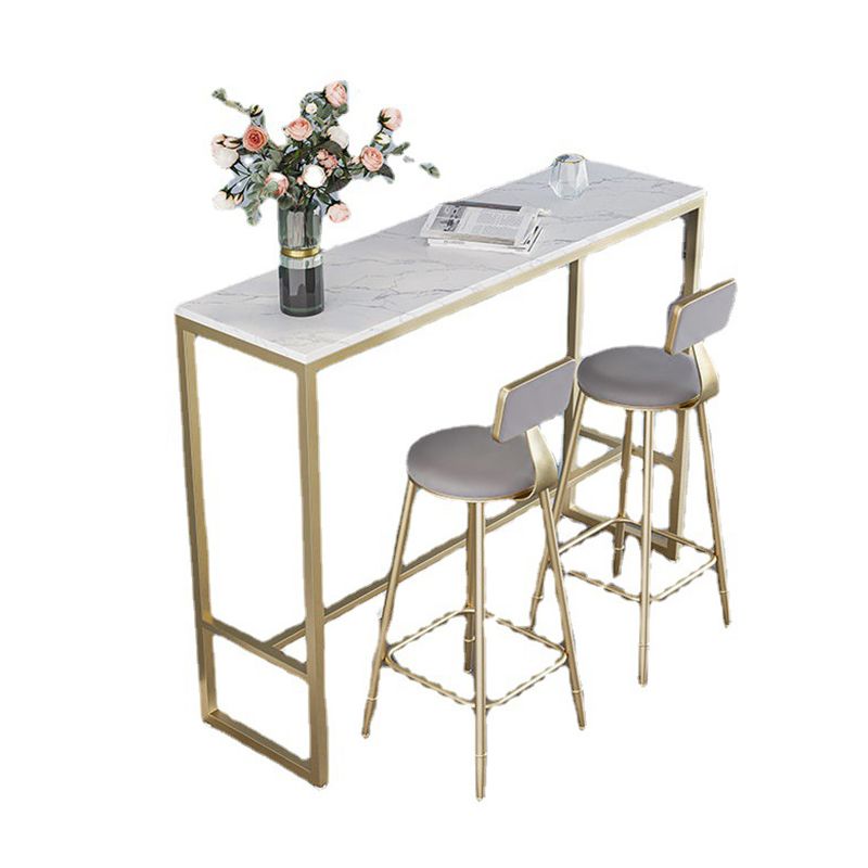 Faux Marble Bistro Bar Table Rectangle Trestle Bar Table for Living Room Clearhalo 'Bar Furniture' 'Bar Tables' 'bar_tables' 'furn' 'furn_bar_tables' 'Furniture' 'Kitchen & Dining Furniture' 1200x1200_70f1cfdb-c71b-4710-b2b8-4bb5c588fc3b