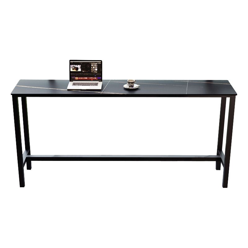 Industrial Bar-height Table Stone Top Pub Table with Black Base Clearhalo 'Bar Furniture' 'Bar Tables' 'bar_tables' 'furn' 'furn_bar_tables' 'Furniture' 'Kitchen & Dining Furniture' 1200x1200_70f2a135-e54b-4844-bf41-859f2dc75c82