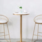 Industrial Round Pub Table Set 1/3 Pieces White and Gold Bar Table Set