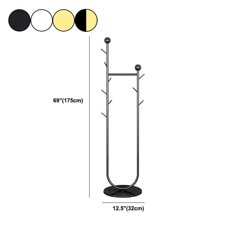 Moderna capa de metal Rack Forre Standing Solid Rall Árbol con ganchos de abrigo