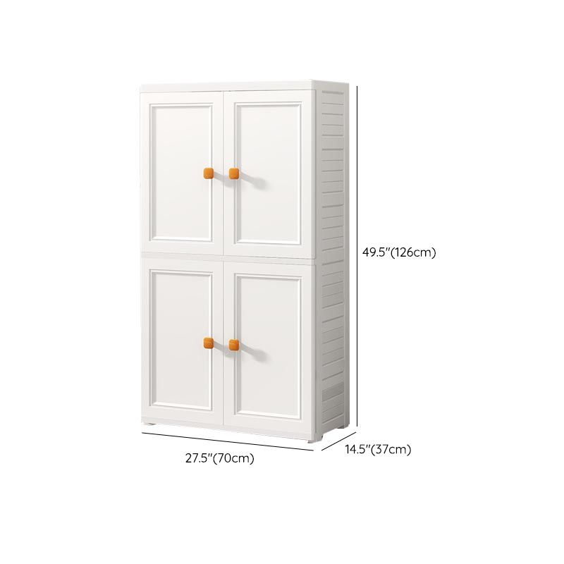 White Plastic Wardrobe Armoire with Legs Contemporary Wardrobe Closet Clearhalo 'Armoires & Wardrobes' 'armoires_wardrobes' 'Bedroom Furniture' 'furn' 'furn_armoires_wardrobes' 'Furniture' 1200x1200_70f35394-8cab-4bd0-acd3-0b80cd5a87a8