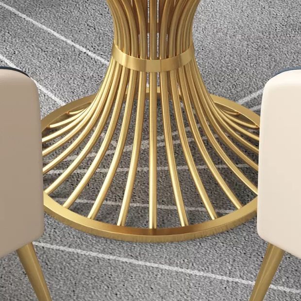 Glam Round Sintered Stone Dining Table Set 1/2/5 Pieces Dining Set for Home Use Clearhalo 'Dining Room Sets' 'Dining Tables & Seating' 'dining_room_set' 'furn' 'furn_dining_room_set' 'Furniture' 'furniture_dining_room_set' 'Kitchen & Dining Furniture' 1200x1200_70f3960a-964c-490d-a76e-4c1a44e964e9