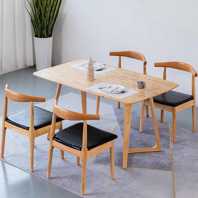 Contemporary Rectangle Dining Table Rubberwood Solid Wood Table with Double Pedestal Clearhalo ' dining_table' 'Dining Tables & Seating' 'Dining Tables' 'furn' 'furn_dining_table' 'Furniture' 'furniture_dining_table' 'Kitchen & Dining Furniture' 'kitchen&dining_furn' 'kitchen' 'kitchen_dining_table' 1200x1200_70f3e74c-91fc-49a3-83cc-b40f307e8a46