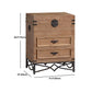 Moderne moderne houten rechthoek IJzeren benen Accent Cabinet met lade