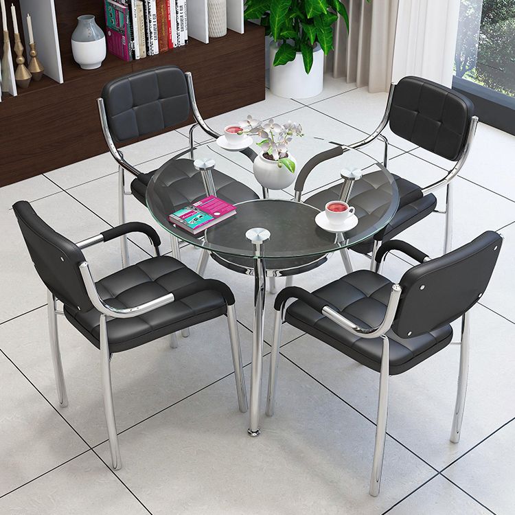 Modern Round Dining Room Table Tempered Glass Table with 3 Legs for Dining Room Clearhalo ' dining_table' 'Dining Tables & Seating' 'Dining Tables' 'furn' 'furn_dining_table' 'Furniture' 'furniture_dining_table' 'Kitchen & Dining Furniture' 'kitchen&dining_furn' 'kitchen' 'kitchen_dining_table' 1200x1200_70f509ae-b9f5-4686-a020-d743b27d4650