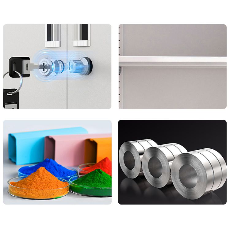 Modern & Contemporary Cabinet for Bathroom Grey Metal Storage Cabinet Clearhalo 'Armoires & Wardrobes' 'armoires_wardrobes' 'Bedroom Furniture' 'furn' 'furn_armoires_wardrobes' 'Furniture' 1200x1200_70f51d98-5702-42ab-9801-eeea466fed71