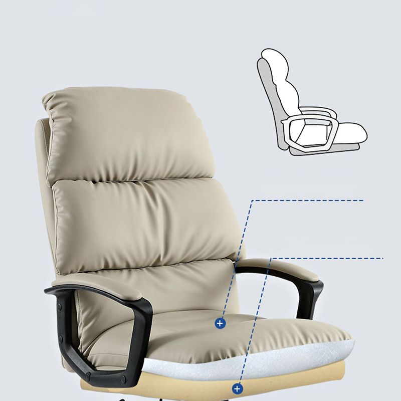 Chaise de bureau à armes rembourrées chaise de bureau ergonomique en cuir moderne avec roues