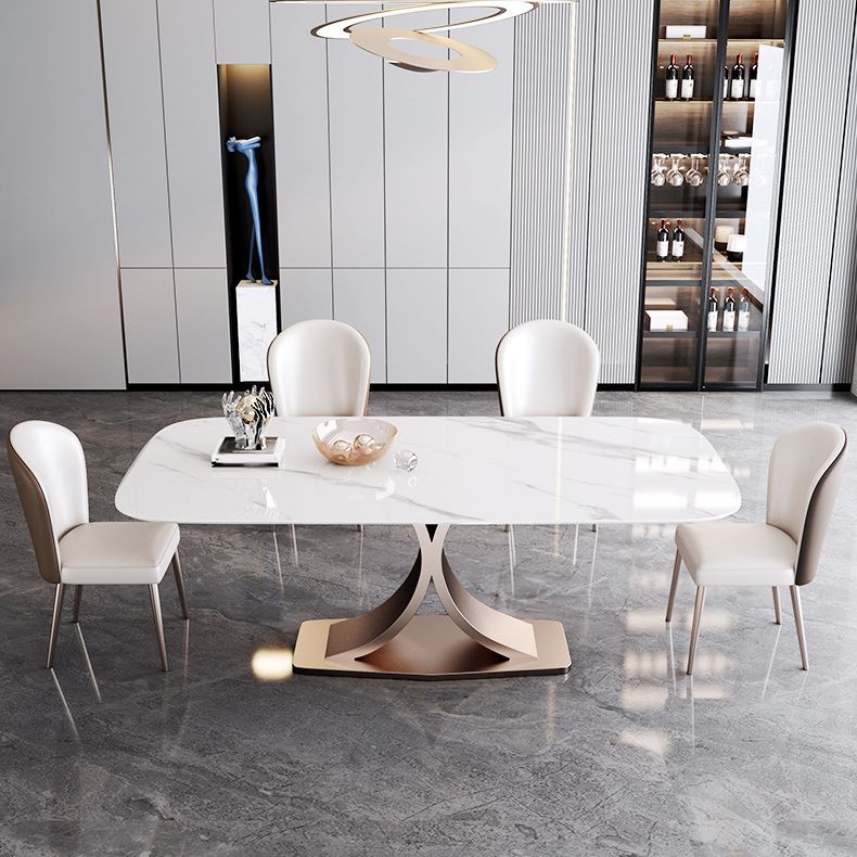 Set da pranzo in pietra sinterizzato di lusso rettangolo 1/3/4/5/6 pezzi set da pranzo