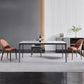 Industrial Style Rectangle Table Sintered Stone Table with Metal Legs for Home