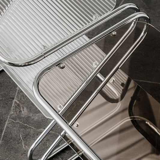 Tabella del laterale superiore in vetro quadrato da 24 "tavolino astratto di ferro astratto tavolo