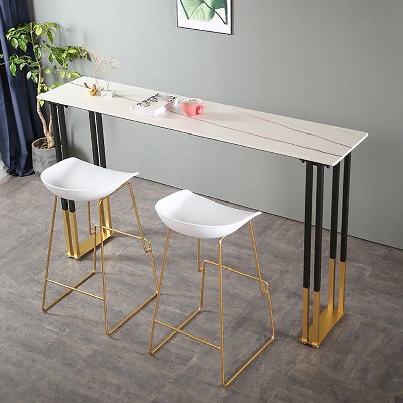 Stone Top Counter Table Metal Base 42-inch Height Nordic Bar Table Clearhalo 'Bar Furniture' 'Bar Tables' 'bar_tables' 'furn' 'furn_bar_tables' 'Furniture' 'furniture_bar_tables' 'Kitchen & Dining Furniture' 1200x1200_70f62cea-812a-45ab-9e44-9cc02cd284a0