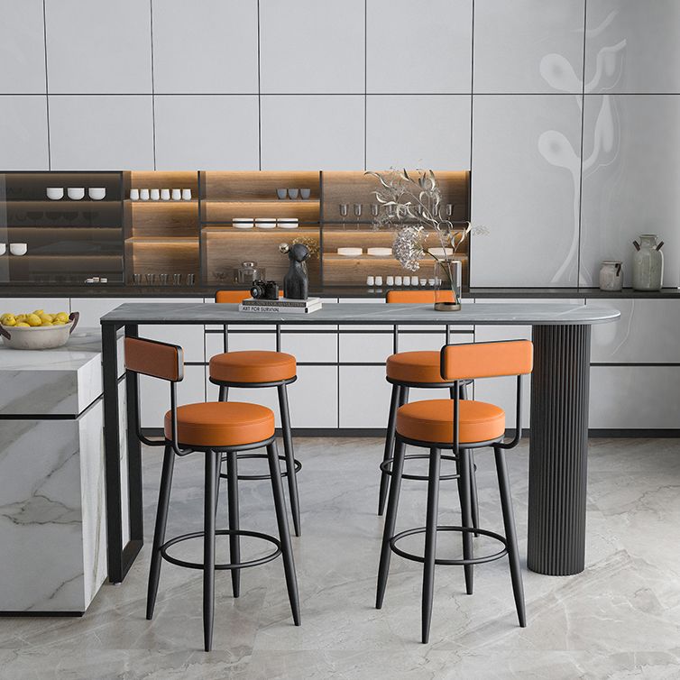 Modern Marble Bar Table with Specialty Table Top Double Pedestal Table- 41.3" H Clearhalo 'Bar Furniture' 'Bar Tables' 'bar_tables' 'furn' 'furn_bar_tables' 'Furniture' 'furniture_bar_tables' 'Kitchen & Dining Furniture' 1200x1200_70f6ff91-d390-4630-8df9-afba6646a0b0