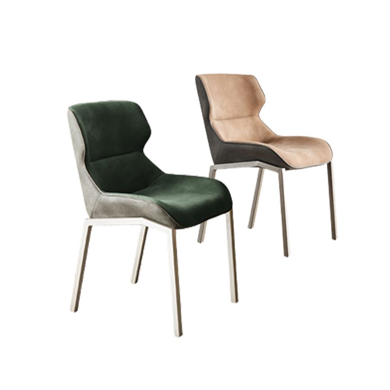 Contemporary Metal Dining Chair Upholstered Armless Chair for Restaurant Use Clearhalo 'Dining Chairs' 'Dining Tables & Seating' 'dining_chair' 'furn' 'furn_dining_chair' 'Furniture' 'furniture_dining_chair' 'Kitchen & Dining Furniture' 1200x1200_70f9184c-8187-477f-aedd-88caab675ad3