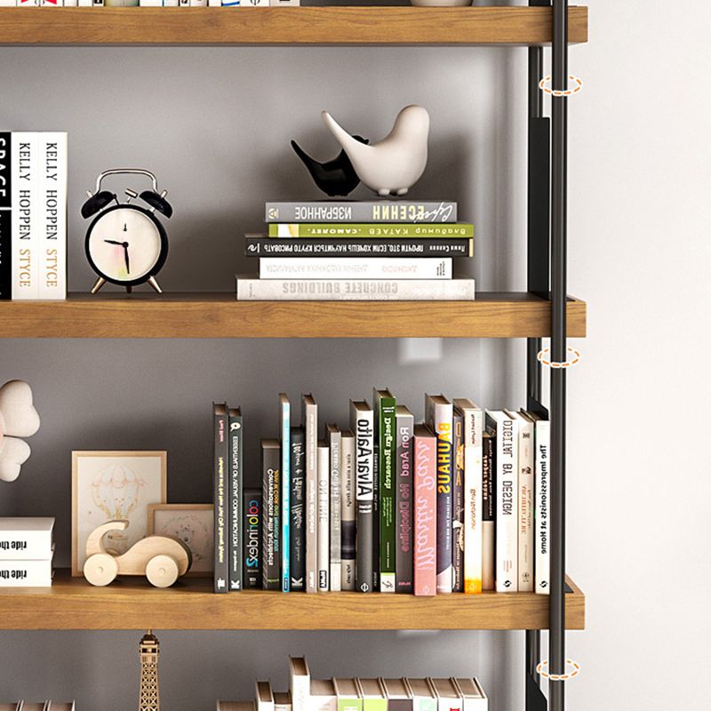 Libreria con retro aperta in metallo contemporaneo libreria in legno massiccio per ufficio