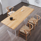 Minimalists Rectangle Khaki Dining Table Solid Wood Standard Dining Table for Kitchen Clearhalo ' dining_table' 'Dining Tables & Seating' 'Dining Tables' 'furn' 'furn_dining_table' 'Furniture' 'furniture_dining_table' 'Kitchen & Dining Furniture' 'kitchen&dining_furn' 'kitchen' 'kitchen_dining_table' 1200x1200_70fa0cf9-2306-4dbb-8cc5-5d6f40ffee5e