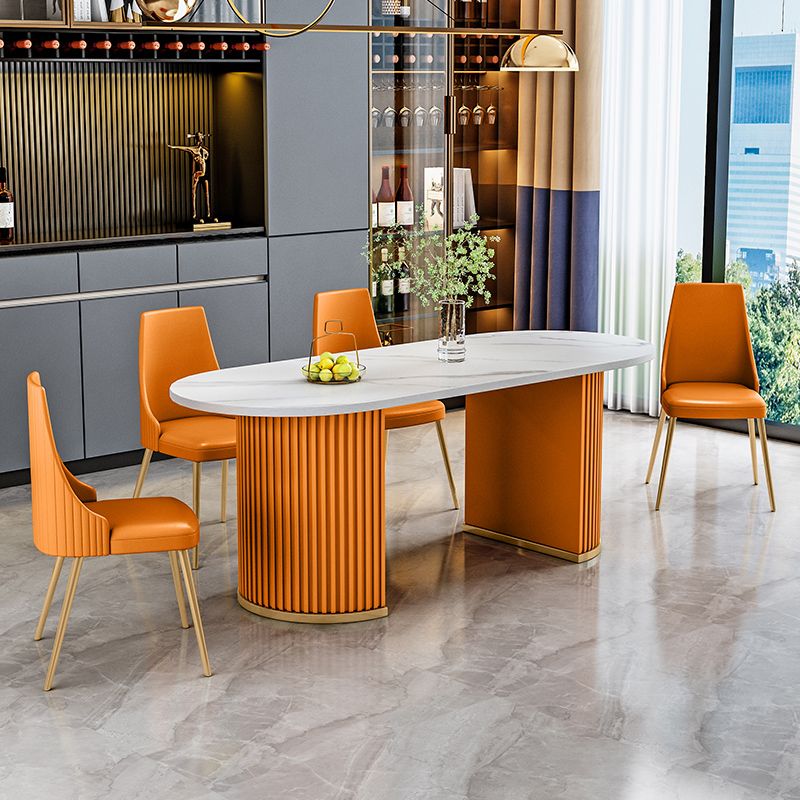 Contemporary Oval Dining Table Sintered Stone Dining Table with Double Pedestal Clearhalo ' dining_table' 'Dining Tables & Seating' 'Dining Tables' 'furn' 'furn_dining_table' 'Furniture' 'furniture_dining_table' 'Kitchen & Dining Furniture' 'kitchen&dining_furn' 'kitchen' 'kitchen_dining_table' 1200x1200_70fac7a9-b52f-44c9-87fe-e8df4be74f19