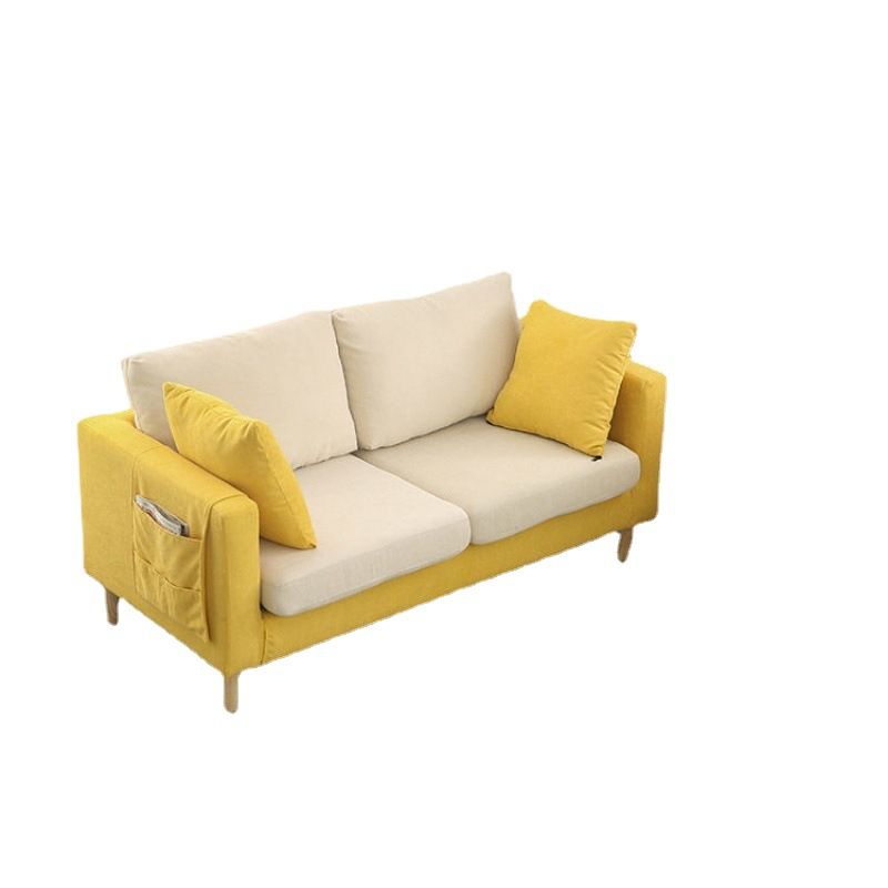 Polish Finish Sofa Square Arm Sofa Loose Back Loveseat For Apartment and Room Clearhalo 'furn' 'furn_sofas' 'Furniture' 'furniture_sofas' 'kitchen' 'kitchen_sofas' 'Living Room Furniture' 'Sofa' 'sofas' 1200x1200_70faecd5-af75-4b74-9318-79c9f38da835