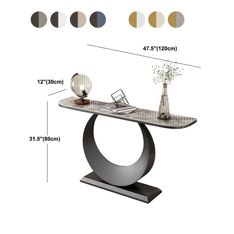 Tabella della console resistente alle macchie 11,8 "W tavolo da glam mezza luna glam